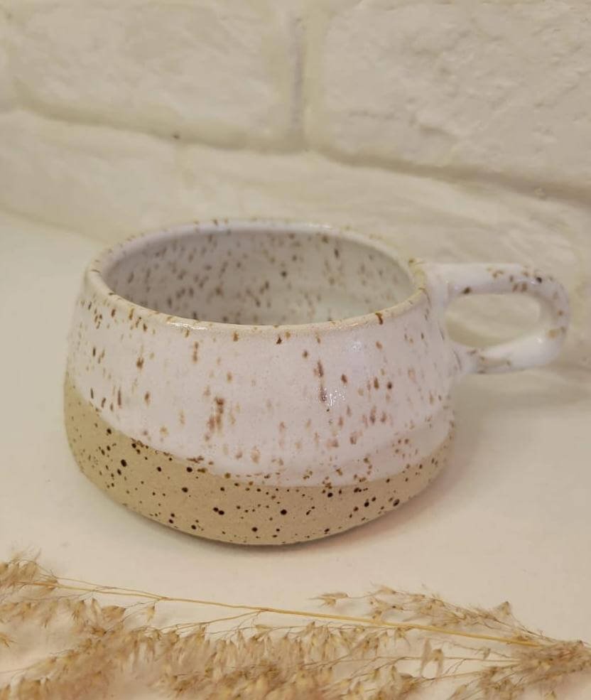 Caneca Branca e Tabaco 300ml